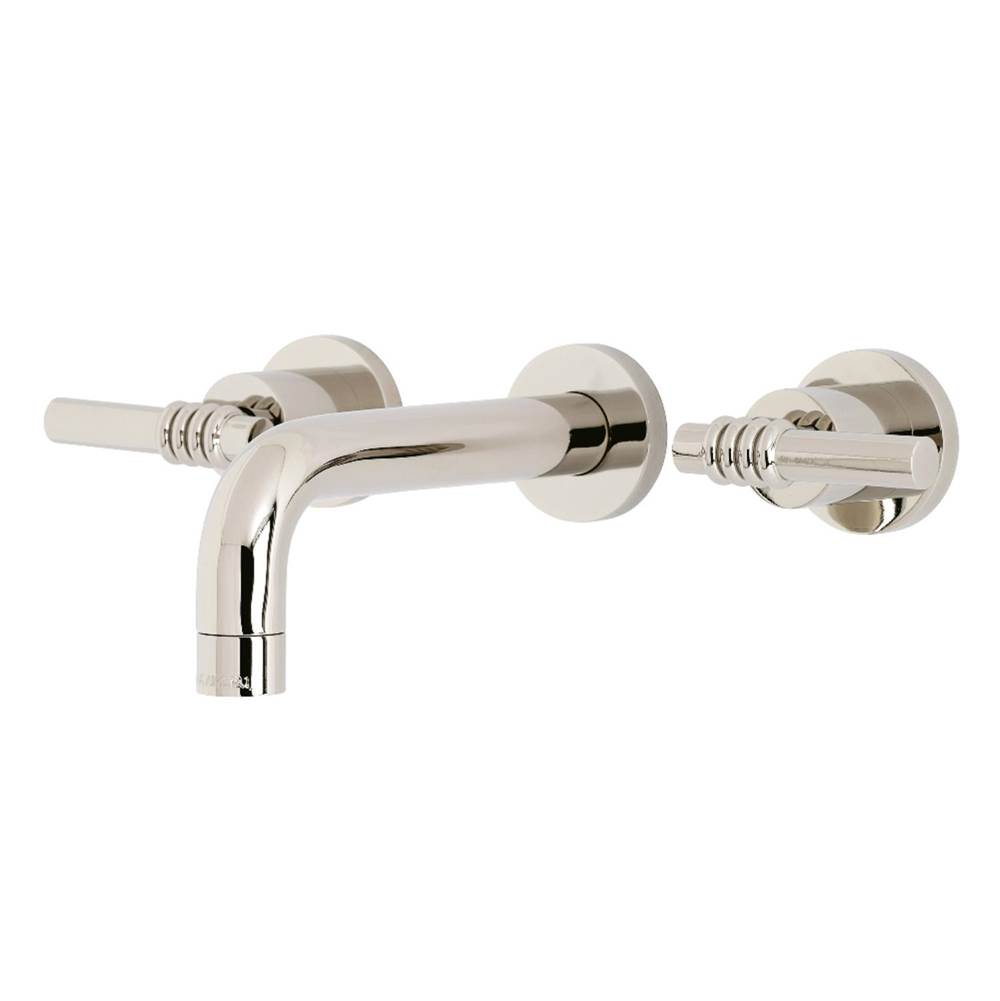 Kingston Brass Milano 2-Handle 8 in. Wall Mount Bathroom Faucet, Polished Nickel