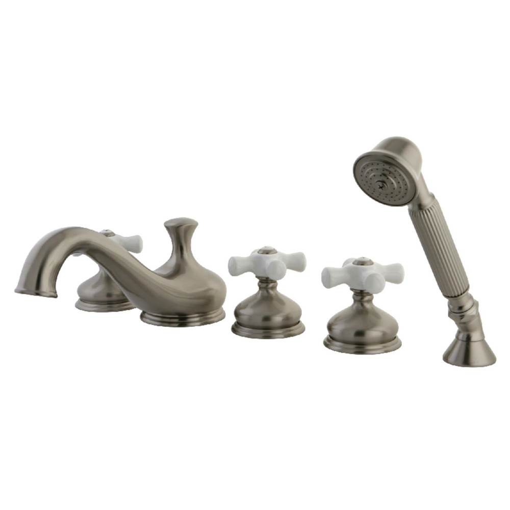 Kingston Brass Roman Tub Faucet with Hand Shower, Brushed Nickel