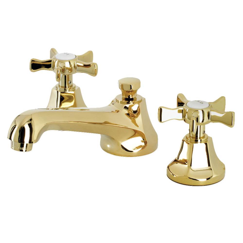 Kingston Brass Hamilton Widespread Bathroom Faucet with Brass Pop-Up, Polished Brass