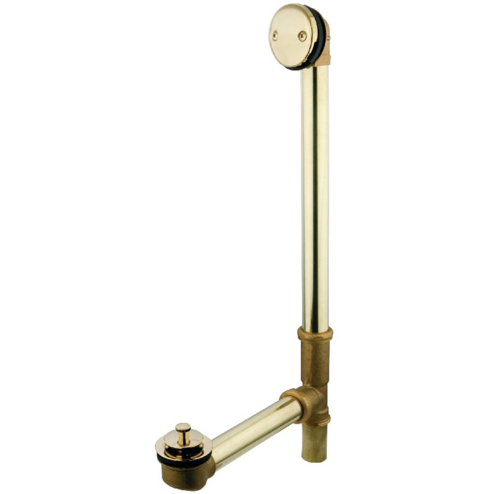 Kingston Brass 18'' Tub Waste with Overflow with Lift and Lock Drain, Polished Brass