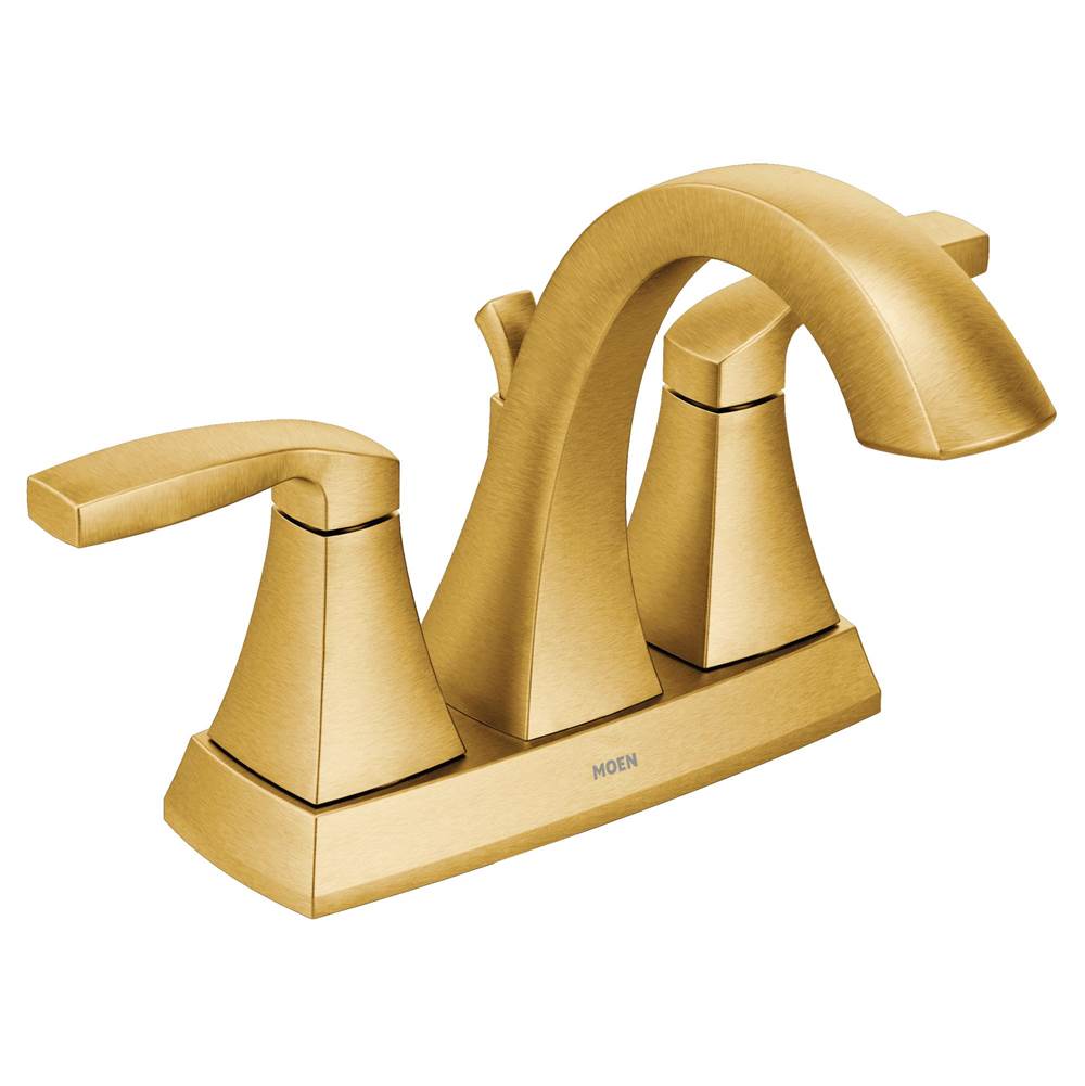 Moen Voss Transitional Two-Handle High Arc Centerset Bathroom Faucet, Brushed Gold
