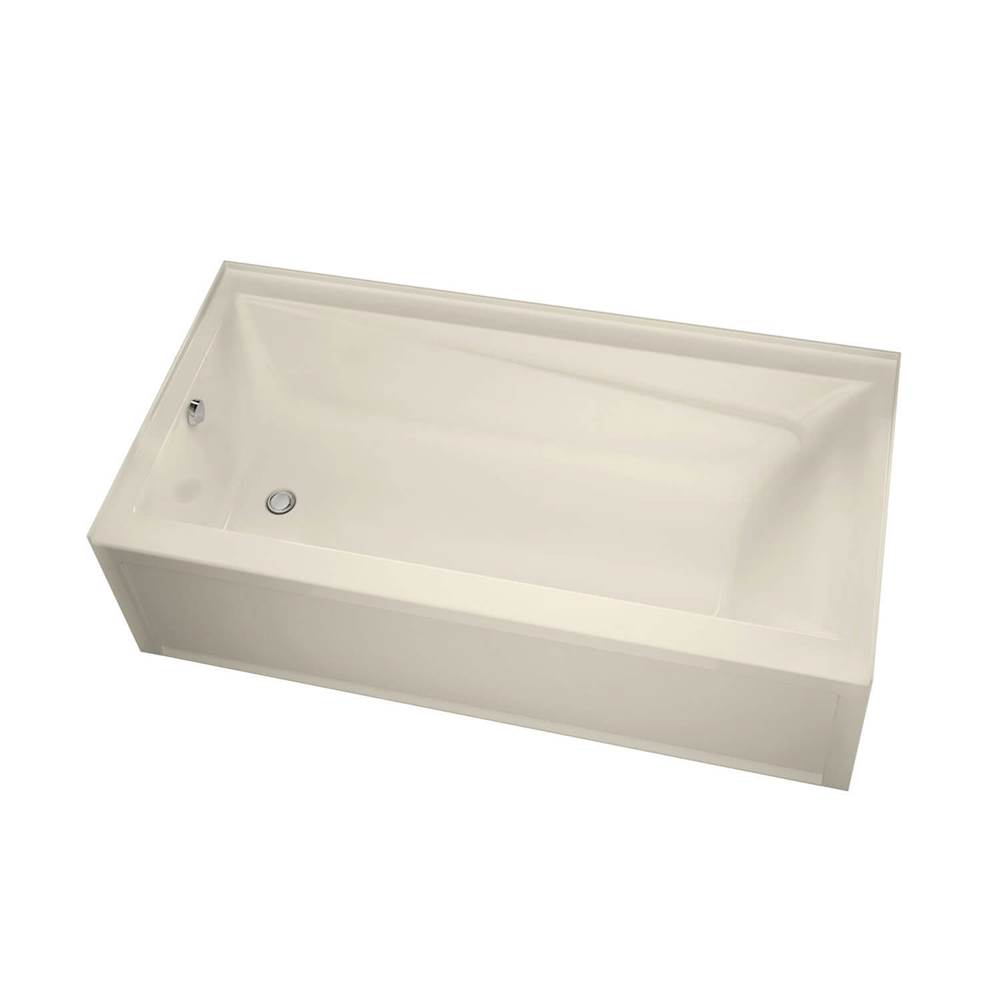 Maax Exhibit 6030 IFS Acrylic Alcove Right-Hand Drain Whirlpool Bathtub in Bone