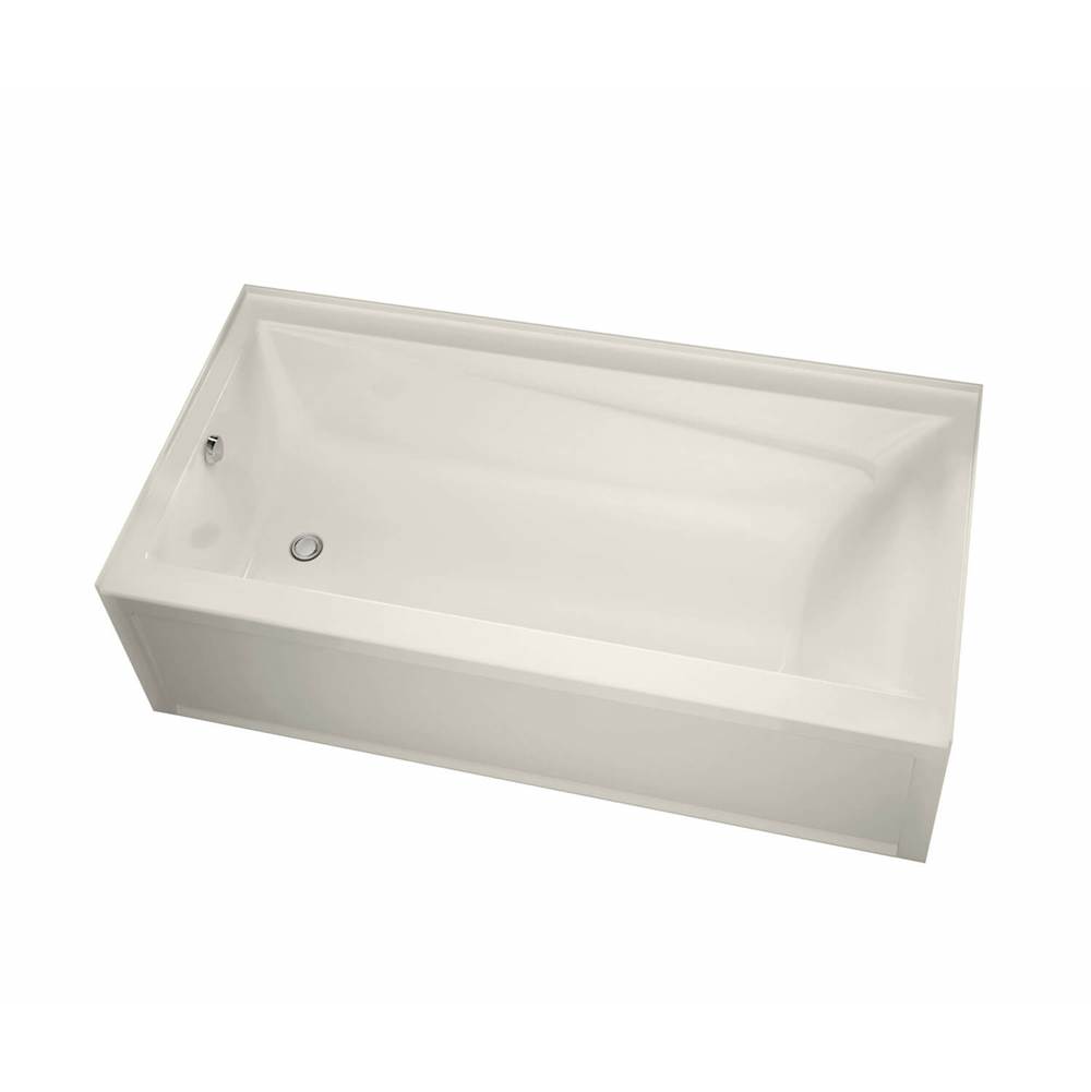 Maax Exhibit 6636 IFS Acrylic Alcove Right-Hand Drain Whirlpool Bathtub in Biscuit