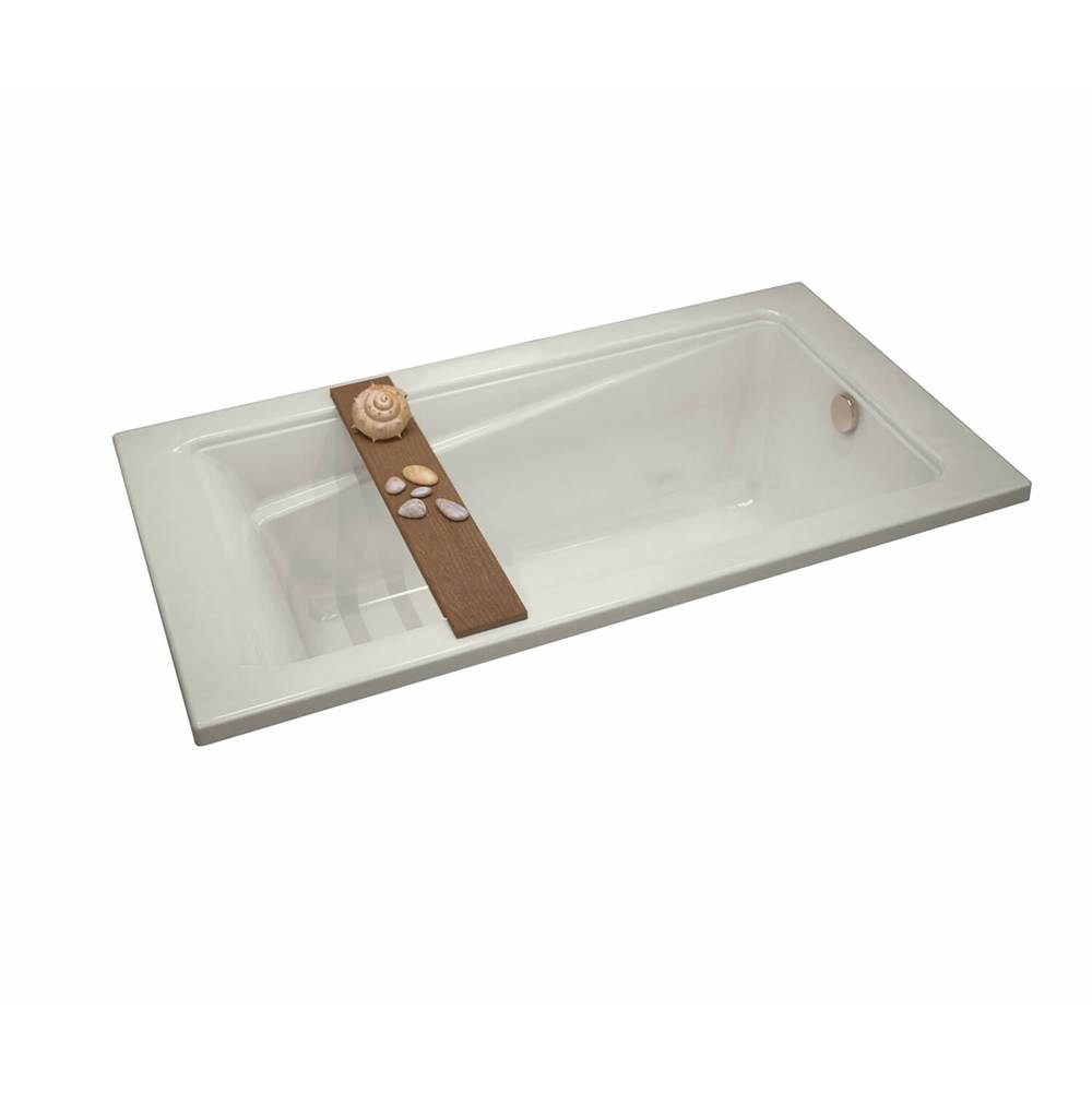 Maax Exhibit 7234 Acrylic Drop-in End Drain Bathtub in Biscuit