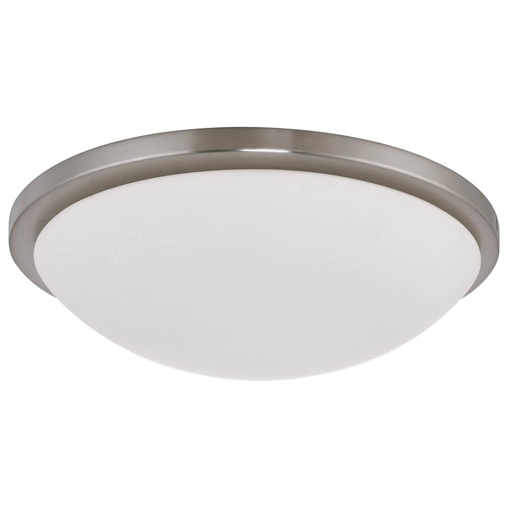 Nuvo Button; 17 Inch LED Flush Mount Fixture; Brushed Nickel Finish; CCT Selectable; 120 Volts