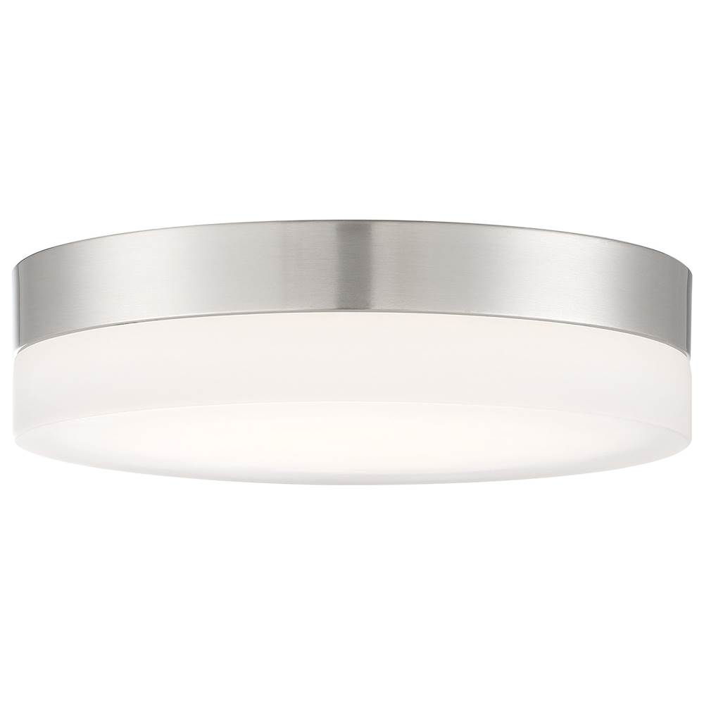 Nuvo Pi; 11 Inch LED Flush Mount; Brushed Nickel Finish; Frosted Etched Glass; CCT Selectable; 120 Volts