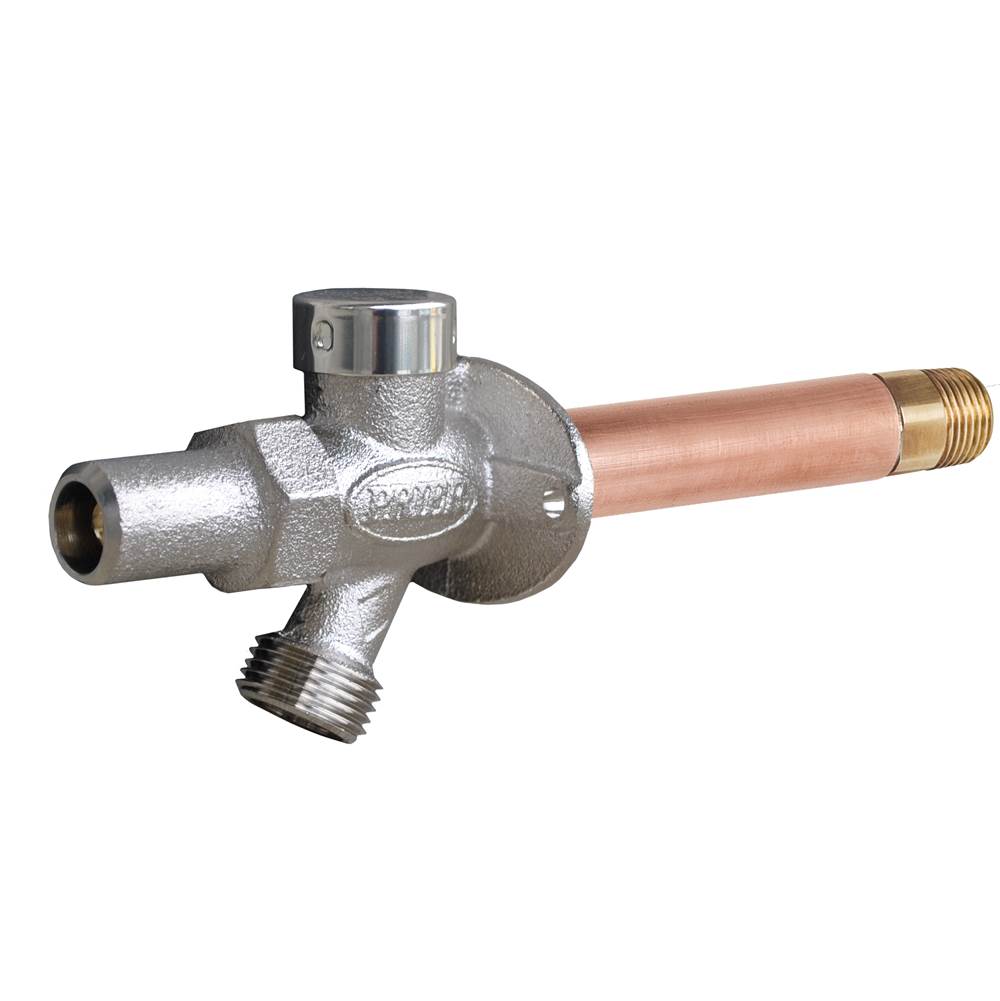 Prier Products P-264D 22'' Quarter Turn - Loose Key - Anti-Siphon Wall Hydrant - 1/2''Mptx1/2''Swt
