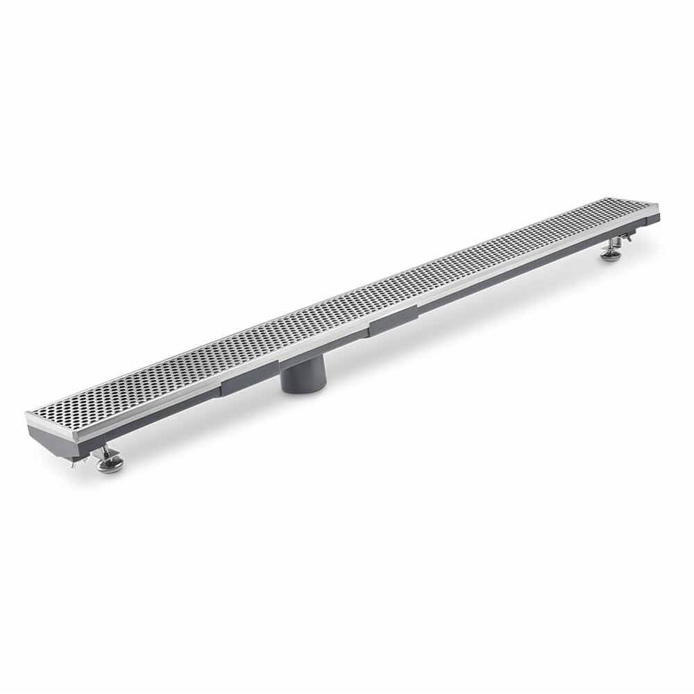 QM Drain Lagos Series. 60'' Adjustable Kit (3'' High Flow outlet):  Perforated Line. Polished
