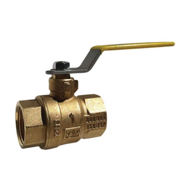 Red-White Valve 2 IN 150# WSP/600# WOG,  Brass Body,  Threaded Ends,  Chrome-Plated Ball