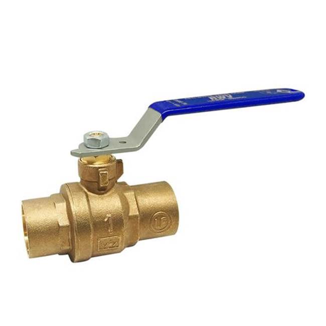 Red-White Valve 2-1/2 IN 150# WSP/600# WOG Brass Body,  Solder Ends,  Chrome-Plated Ball,  PTFE Seats