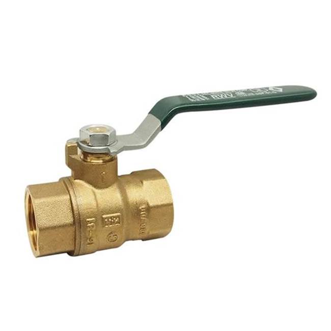 Red-White Valve 1 1/2 IN 150# WSP/600# WOG Brass Body,  Threaded Ends,  Chrome-Plated Ball,  PTFE Seats
