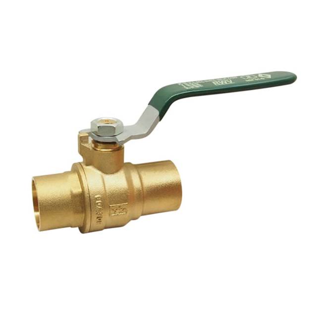 Red-White Valve 2-1/2 IN 150# WSP/600# WOG Brass Body,  Solder Ends,  Chrome-Plated Ball,  PTFE Seats