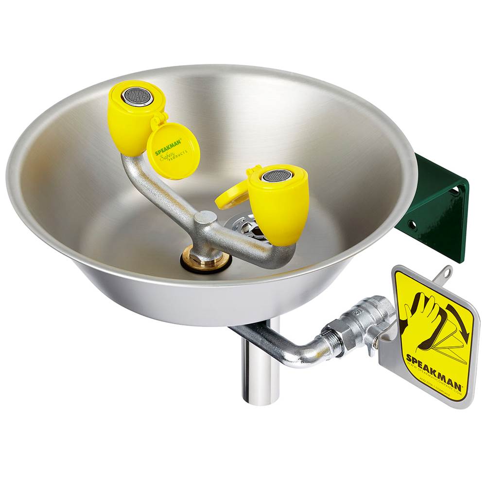 Speakman Speakman Traditional Series Wall Mounted Eyewash with Stainless Steel Bowl with P-Trap