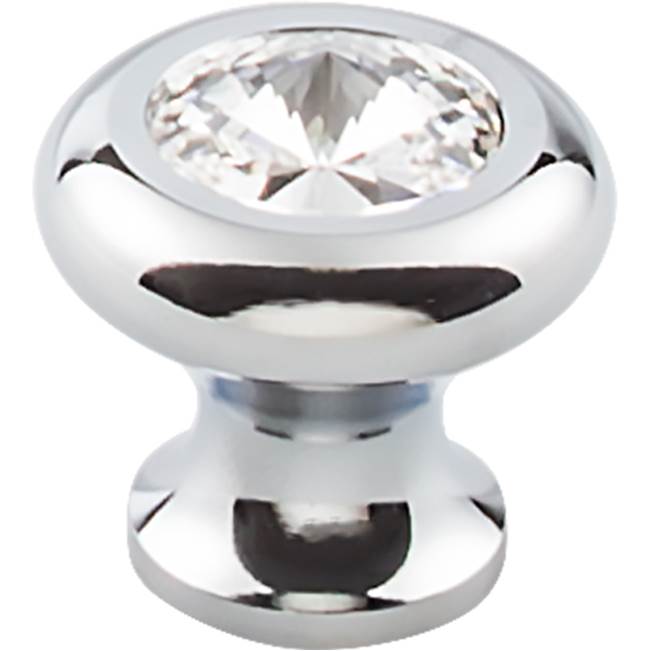Top Knobs Hayley Crystal Knob Clear 1 3/16 Inch Polished Chrome Base