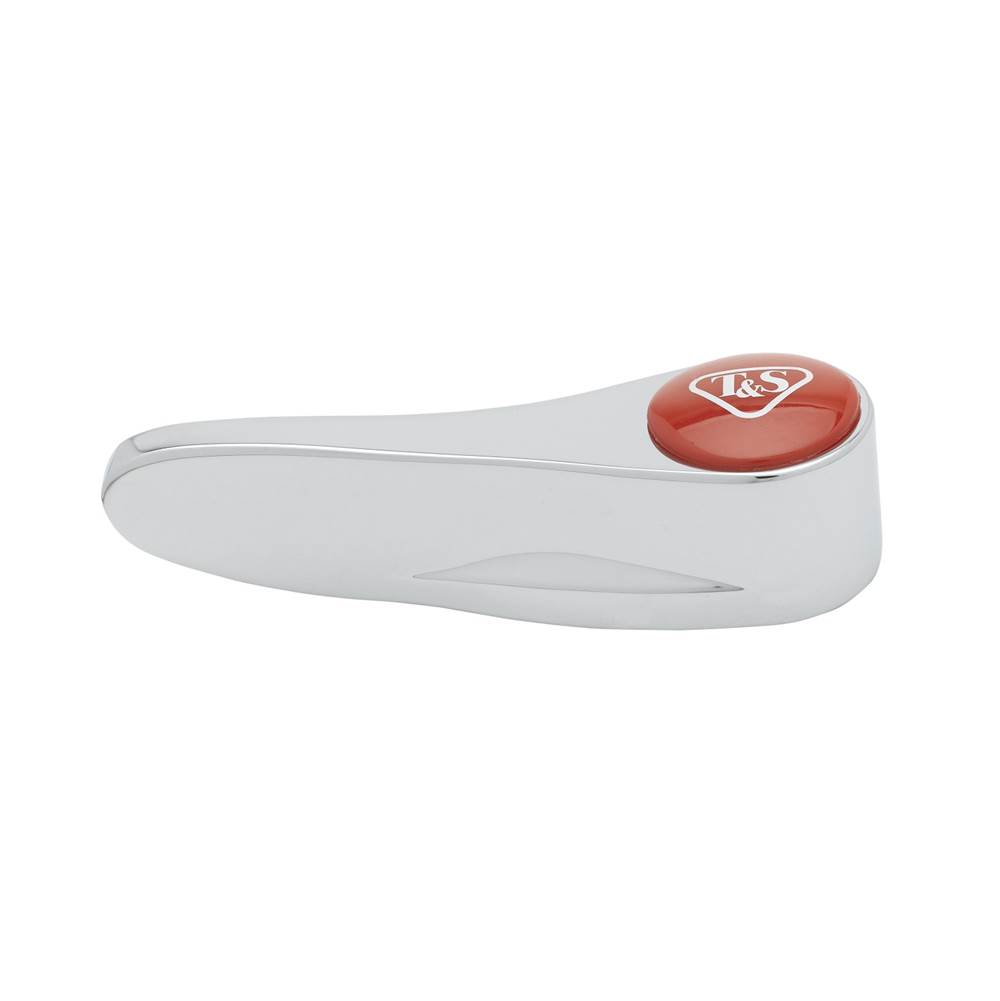 T&S Brass Lever Handle, Red Index (T&S Logo), Screw