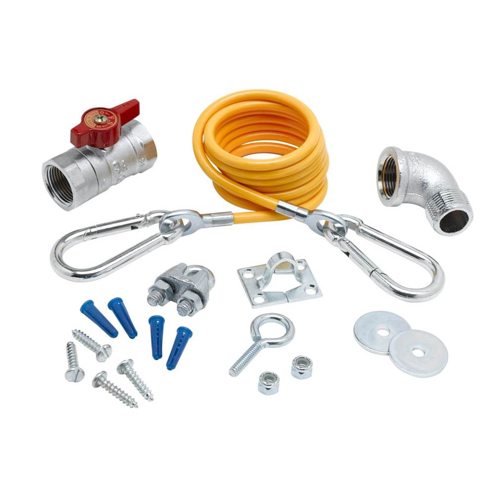 T&S Brass Gas Appliance Connectors, Installation Kit with 1/2'' Elbow