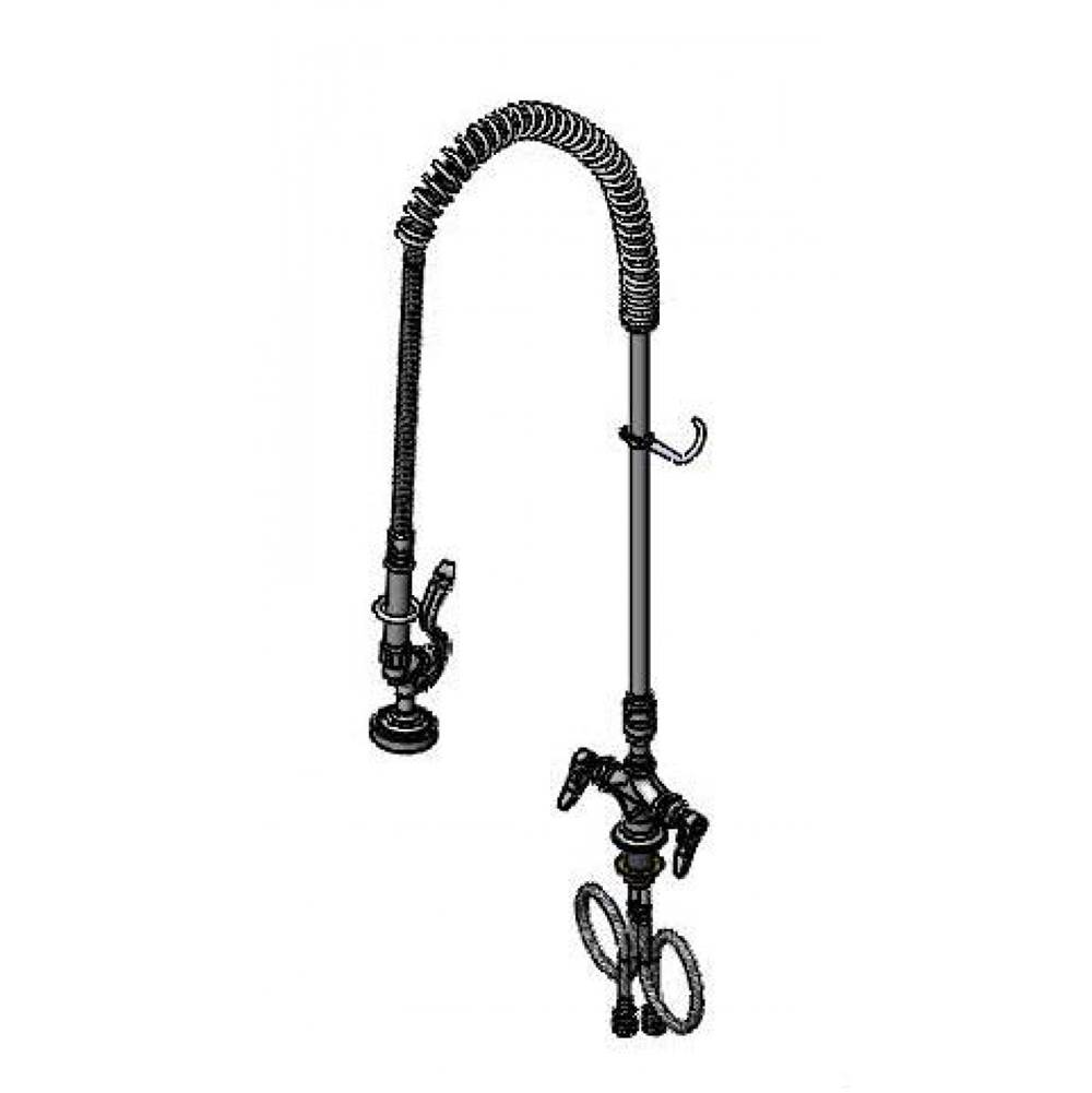 T&S Brass EasyInstall Pre-Rinse, Spring Action, Single Hole Base, 18'' Flex Lines & B-0970-FEZ