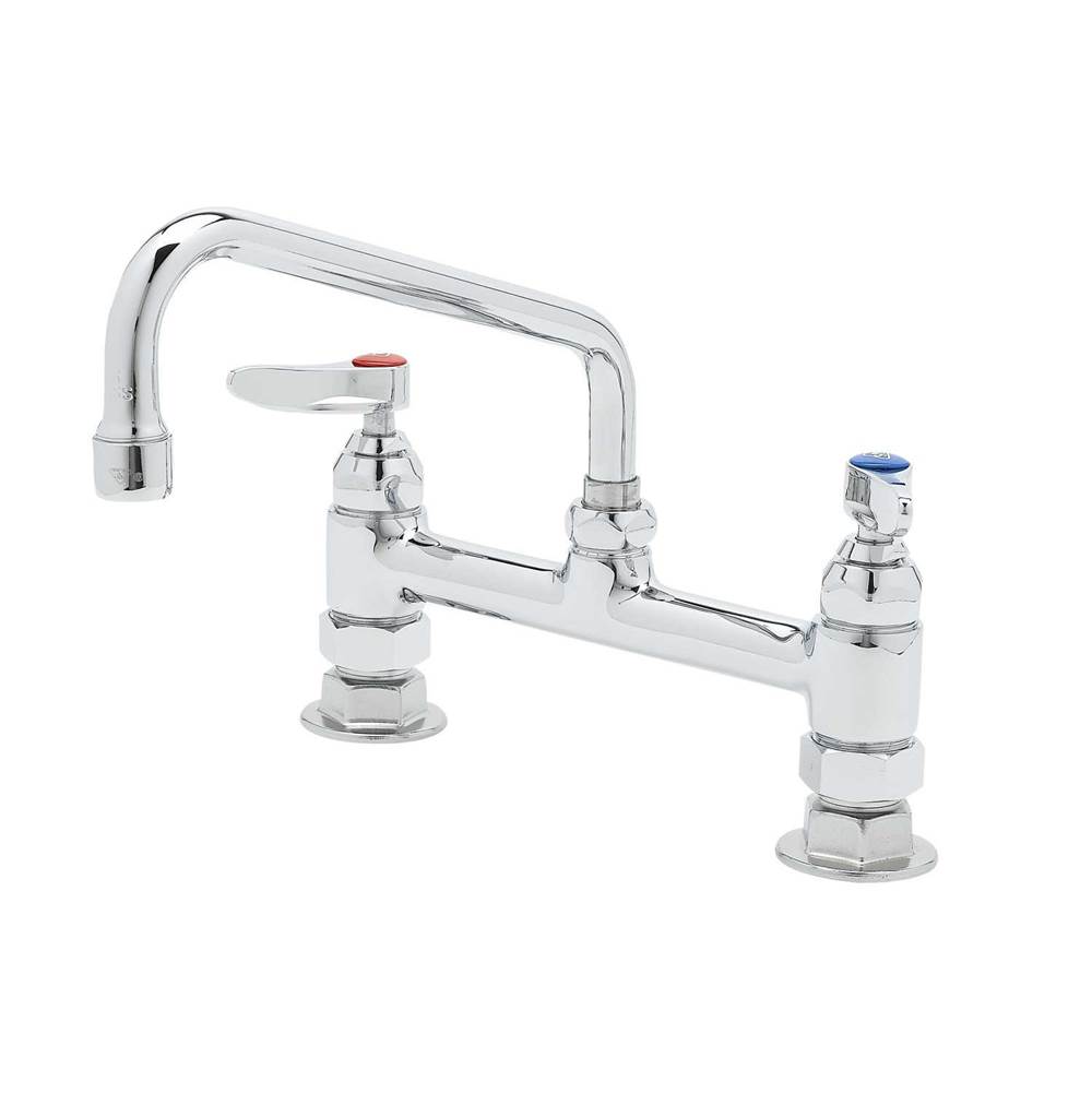 T&S Brass 8'' Deck Mount Mixing Faucet, Eternas, 8'' Swing Nozzle (060X), Lever Handles
