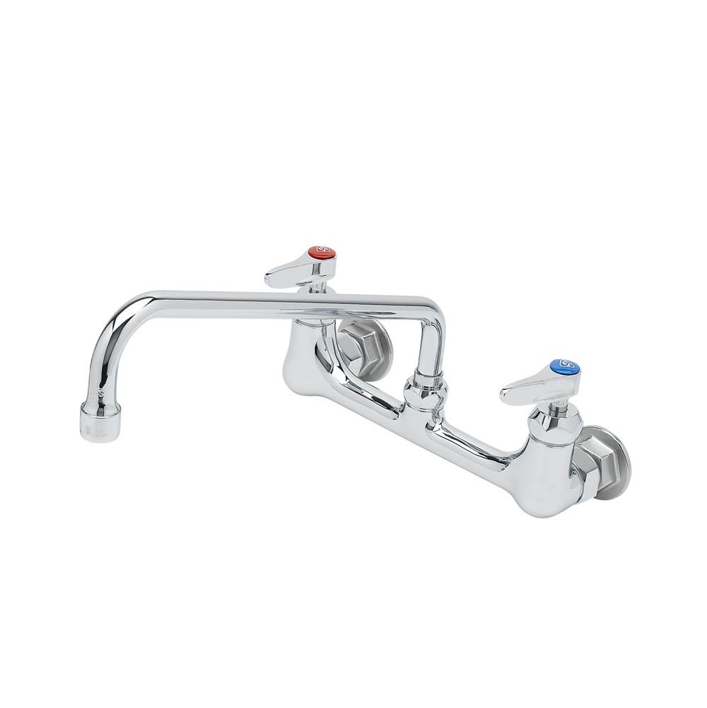 T&S Brass 8'' Wall Mount Faucet, 1/2'' NPT Female Inlets, Ceramas w/ Check Valves, 1.0 GPM VR Aerator