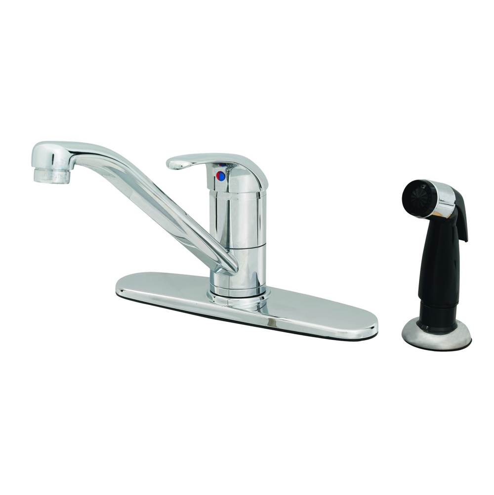 T&S Brass Single Lever Faucet w/ 48'' Sidespray, 9'' Swivel Spout, 1.5 GPM Aerator, Flexible Supplies