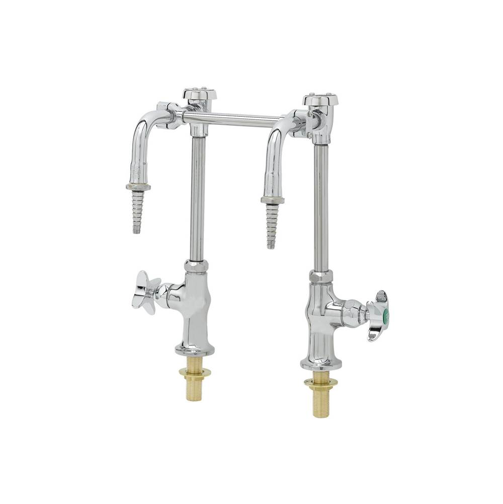 T&S Brass Lab Faucet, Vandal Resistant, Dual Vac. Breaker Nozzles, Clamp Brace Assembly