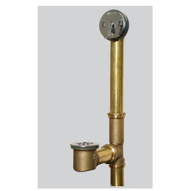 Watco Manufacturing TRIP LEVER Bath Waste, Tubs to 16-In., 20-GA Brass BRS, Brushed Nickel, 2 In Extension