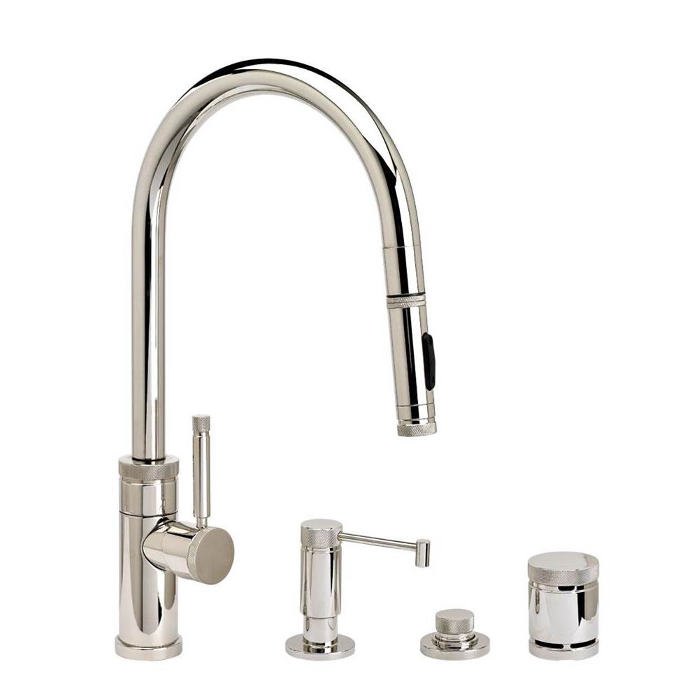 Waterstone Waterstone Industrial PLP Pulldown Faucet - Toggle Sprayer - Angled Spout - 4pc. Suite