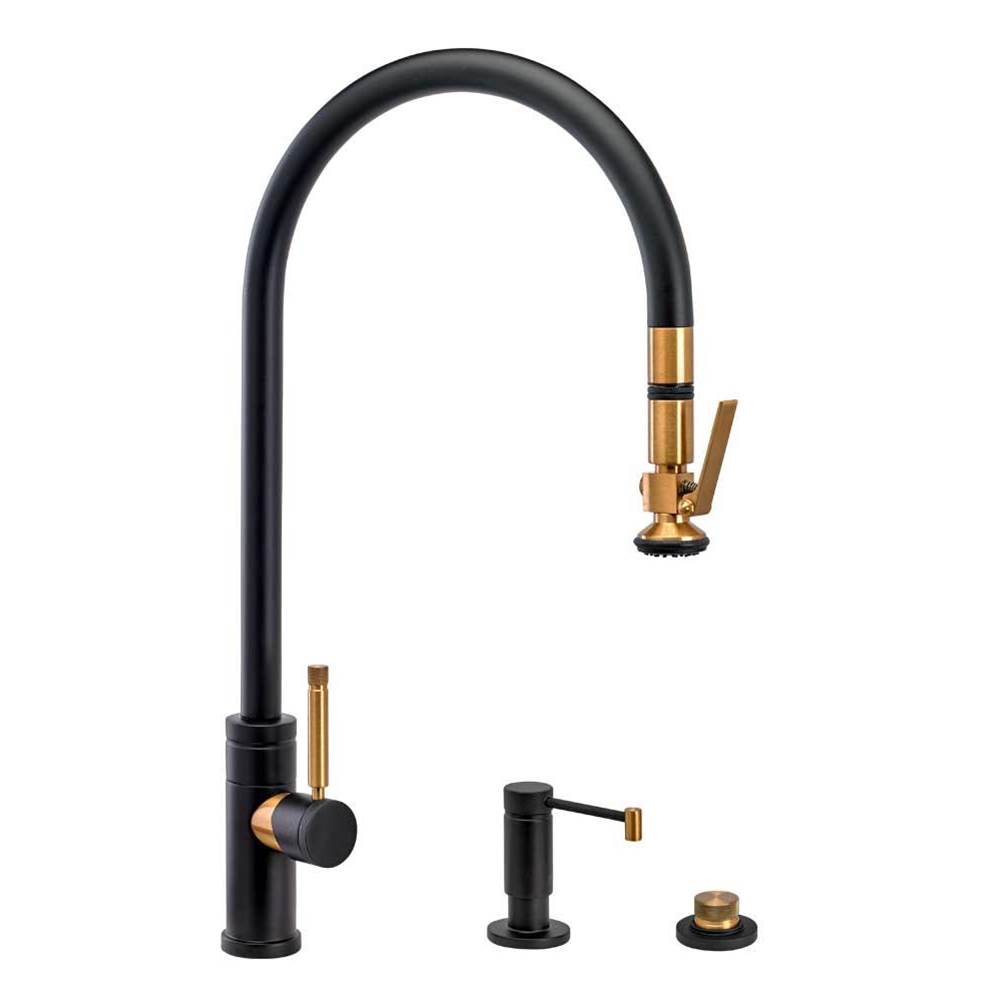 Waterstone Waterstone Industrial Extended Reach PLP Pulldown Faucet - Lever Sprayer - 3pc. Suite