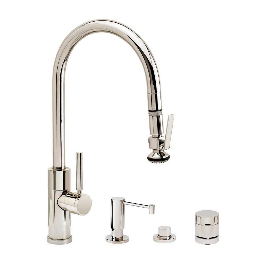 Waterstone Waterstone Modern PLP Pulldown Faucet - Lever Sprayer - Angled Spout - 4pc. Suite