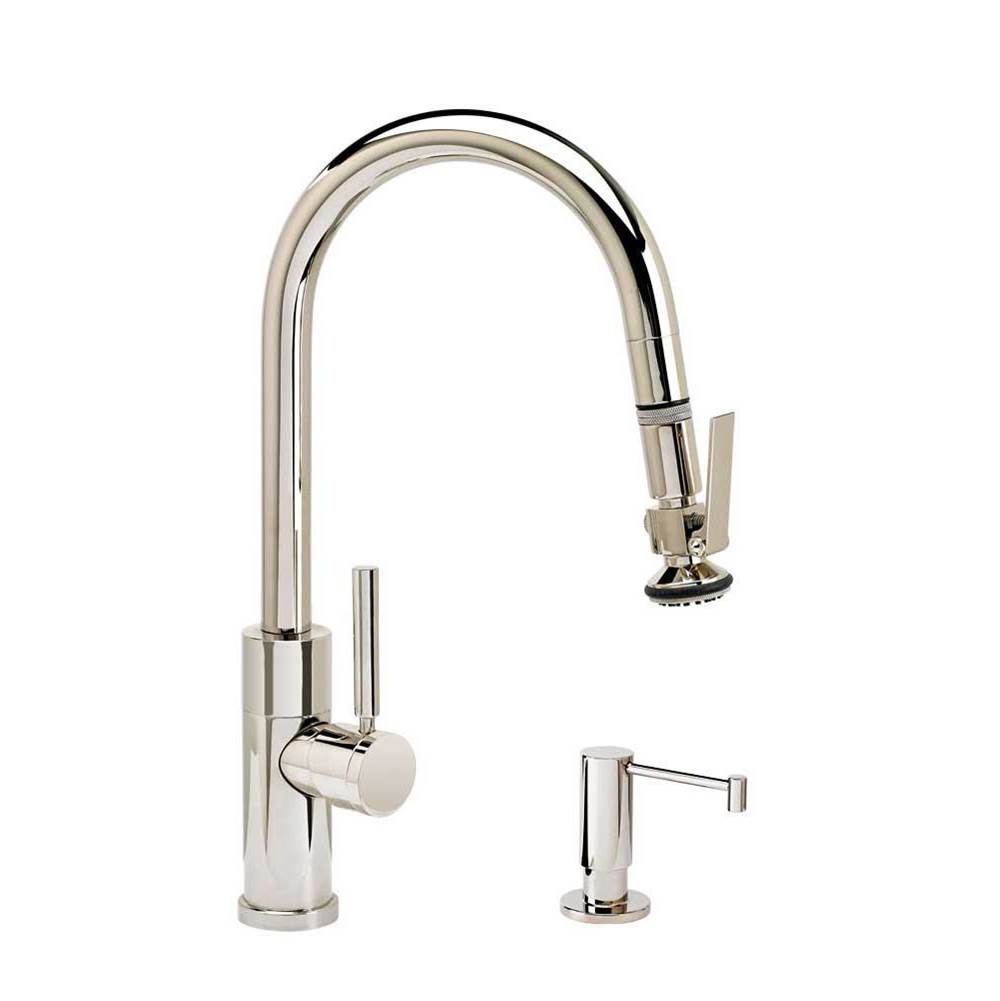 Waterstone Waterstone Modern Prep Size PLP Pulldown Faucet - Lever Sprayer - Angled Spout - 2pc. Suite